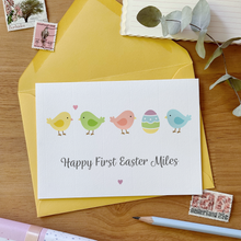 Happy First Easter Personalised Chicks Card
