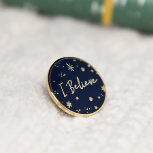 I Believe Woven Patch and Enamel Pin Set