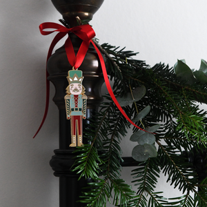 Nutcracker Enamel Christmas Tree Decoration