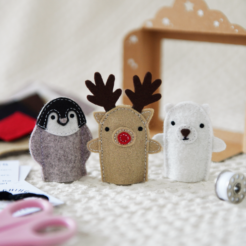 Make Your Own Winter Finger Puppets Craft Kit Clara and Macy