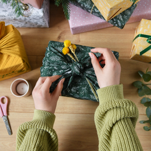 Reusable Greenery Fabric Gift Wrap