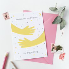 Personalised Sending You A Hug Card - Clara and Macy