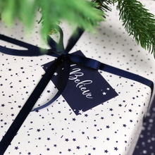 'I Believe' Christmas Stars Navy Wrapping Paper Set - Clara and Macy