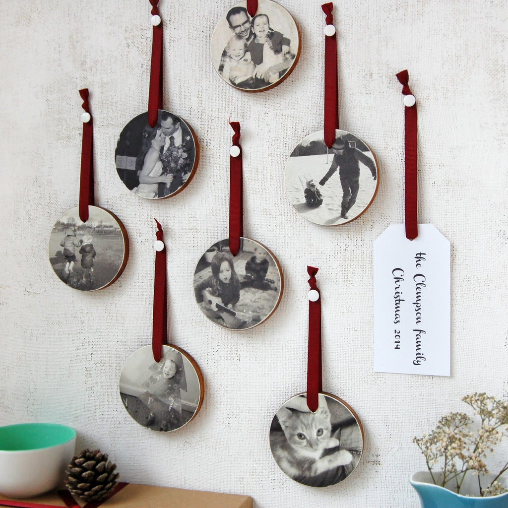 Personalised Wooden Family Photograph Decoration – Clara and Macy