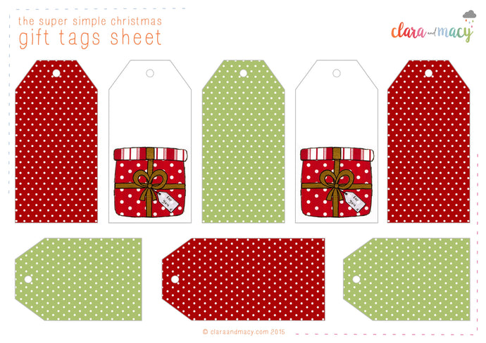 the super simple christmas gift tags sheet