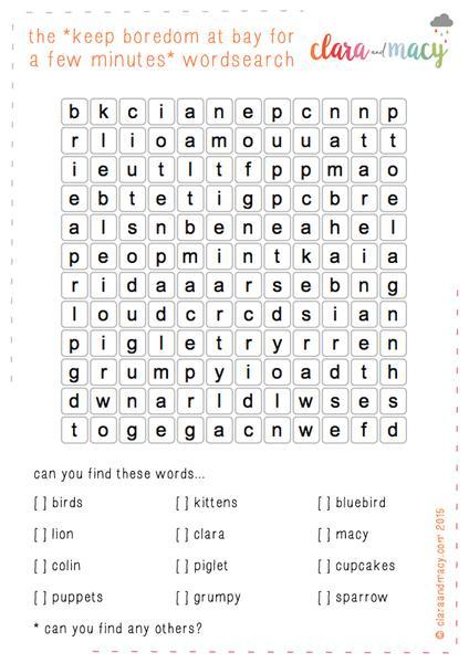 the *keep boredom at bay for a few minutes* wordsearch