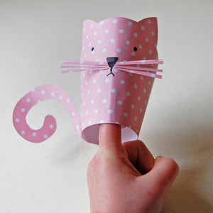 the make your own kitten finger puppets sheet