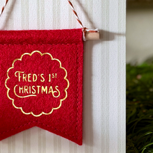Personalised First Christmas Banner Decoration Keepsake Card