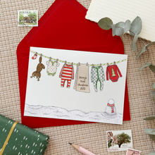 Personalised Baby's First Christmas Washing Line Card