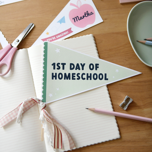 Personalised First Day Of Homeschool Flag Card