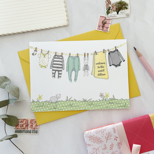 Personalised New Baby Card / Yellows And Greys