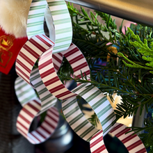Red & Green Striped Christmas Paper Chain Garland Kit