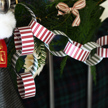 Red & Green Striped Christmas Paper Chain Garland Kit
