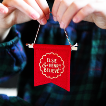 Personalised I Believe Mini Christmas Banner Decoration