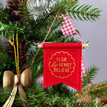 Personalised I Believe Mini Christmas Banner Decoration