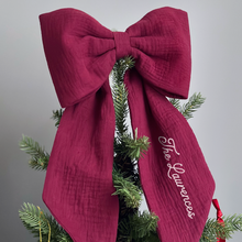 Personalised Family Name Christmas Bow Decoration