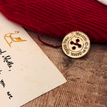 The 34th Street Golden Santa Button