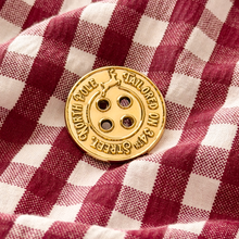 The 34th Street Golden Santa Button