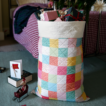 Personalised Pastel Patchwork Quilted Christmas Sack