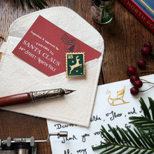 Tiny Reindeer Christmas Stamp Enamel Pin Badge