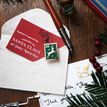 Tiny Reindeer Christmas Stamp Enamel Pin Badge