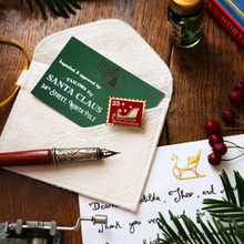 Tiny Sleigh Christmas Stamp Enamel Pin Badge