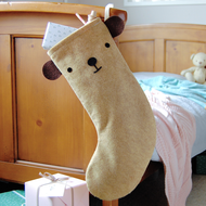 Handmade Felt Bear Christmas Stocking