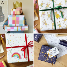 Collage of various gift-wrapped presents with different designs and ribbons.