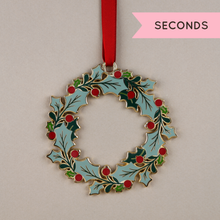 SECONDS / Heirloom Christmas Wreath Enamel Tree Decoration