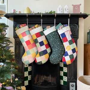 Family Set Of Handmade Quilted Christmas Stockings