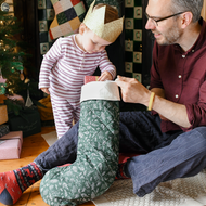 Green Greenery Quilted Christmas Stocking