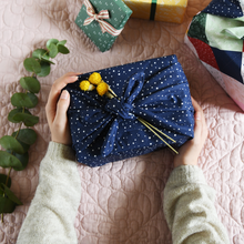 Reusable Navy Stars Fabric Gift Wrap