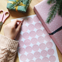 Recycled Pink Stars Wrapping Paper Stickers