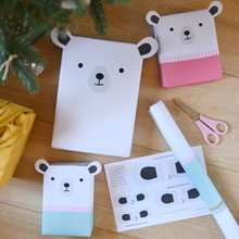 Polar Bear Family Recyclable Wrapping Paper Kit