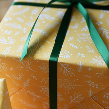 Yellow Botanical Christmas Wrapping Paper