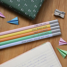 SECONDS / Set Of Five Positive Daily Reminder Pencils