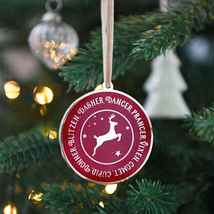SECONDS / Reindeer Names Enamel Christmas Tree Decoration