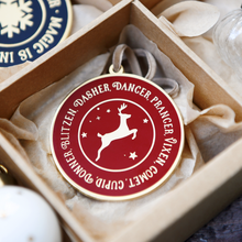 Reindeer Names Enamel Christmas Tree Decoration