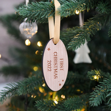 PRE-ORDER / Wooden First Christmas Tree Decoration