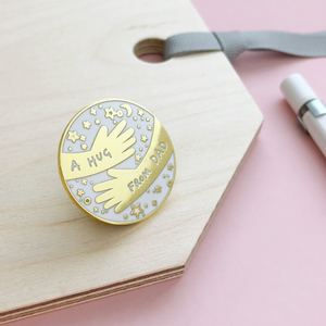 SECONDS / A Hug From Dad Enamel Lapel Pin - Clara and Macy