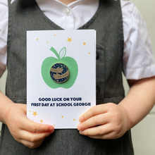First Day At School 'A Hug From' Pin Badge Apple Card