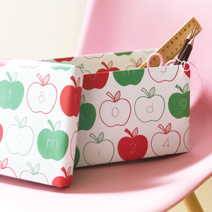 Apple Letters And Numbers Wrapping Paper Set - Clara and Macy