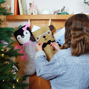 Dress Up Bear Felt Christmas Stocking - Clara and Macy
