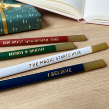 Set Of Two 'Merry And Bright' Christmas Pencils