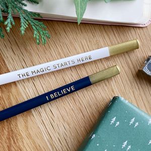 Set Of Four Christmas Message Pencils