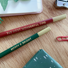 Set Of Two 'Merry And Bright' Christmas Pencils