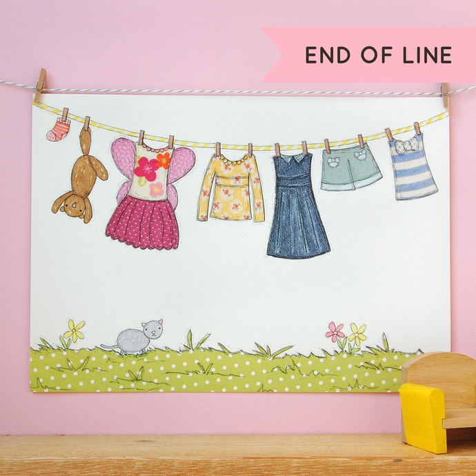 END OF LINE / Children's Washing Line Print