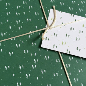Tiny Trees Green Wrapping Paper Set - Clara and Macy