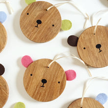 First Christmas Personalised Wooden Bear Decoration - Clara and Macy