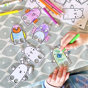Colour Your Own Finger Puppets Card